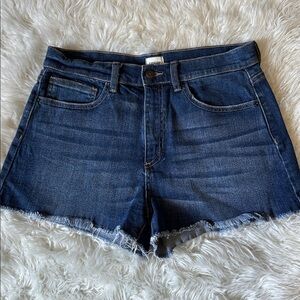 Sneak Peek Dark Blue Denim Cutoff Shorts